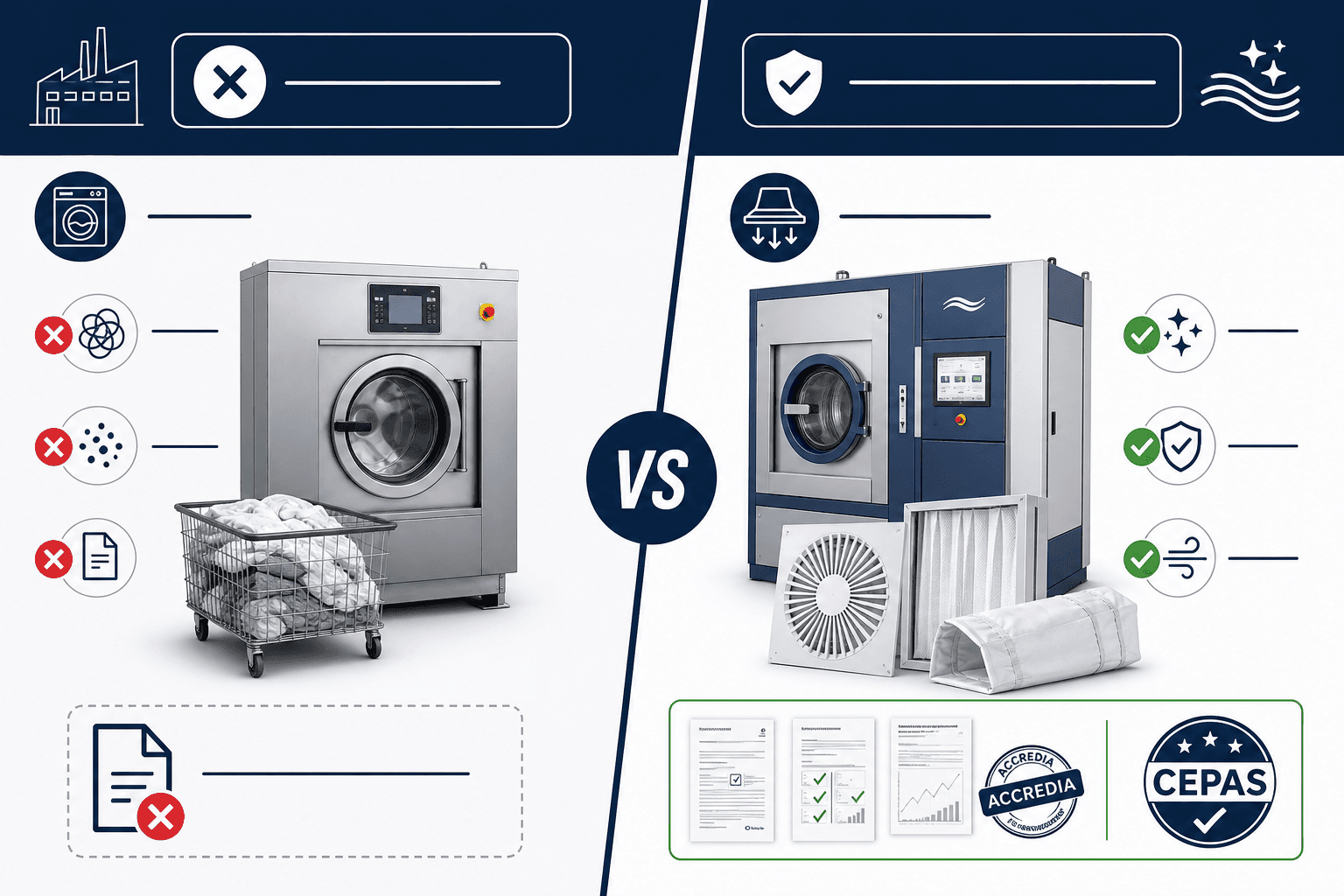 Lavaggio validato vs lavanderia industriale: perché non è la stessa cosa per i diffusori tessili HVAC